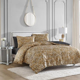 Juicy Couture Full/Queen Leopard Satin Comforter Set - Cheetah Print 3-Piece Machine Washable Reversible Animal Print Bedding Comforter and Sham Set Juicy Couture