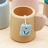 Touch us Wooden Toy Tea Set for Little Girls,Toddler Tea Set Play Kitchen Accessories for Children, Premium Solid Wood Pretend Play Food Playset for Kids Tea Party Generic