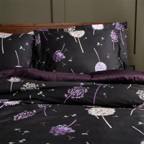 SouthShore FINE LIVING Dandelion Dreams, 300 Thread-Count, Premium Quality Single-Ply, Long Staple Cotton Sateen Duvet Cover Set, King / California King, Carbon Southshore Fine Living, Inc.