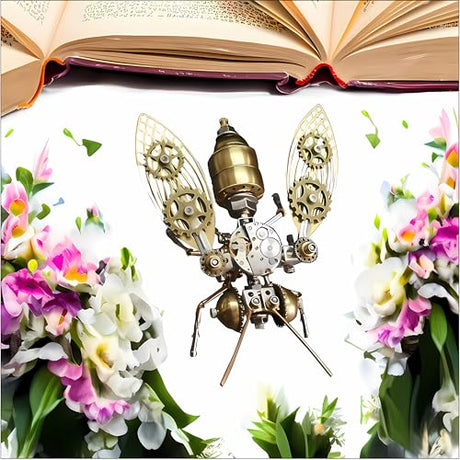 Mechanical Metal DIY 3D Bumblebee Model Kits Puzzle for Adults Insect Brass Puzzle Steampunk Electric Mechanical, Assembly DIY Gift Craft Hobby for Men (Bumblebee) NUOSHANZS