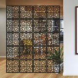 Hanging Room Divider Panel, Hanging Wall Divider Room Partition 24 Pieces Wood-Plastic Panel Screen Home Office Decoration(Black) MHTRFG