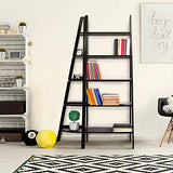 Casual Home Espresso 5-Shelf Corner Ladder Bookcase for Stylish Storage Casual Home