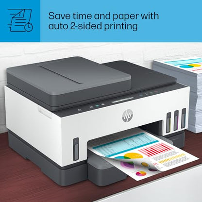 HP Smart -Tank 7301 Wireless All-in-One Cartridge-free Ink Printer, up to 2 years of ink included, mobile print, scan, copy, automatic document feeder (28B70A), Gray