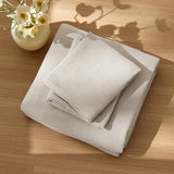 Bedsure Muslin Duvet Cover Queen Size - Cotton Blend Rayon Derived from Bamboo, Cooling Duvet Covet for Hot Sleepers - Ultra-Soft & Breathable Bedding Set for All Seasons(Oat Milk, 90"x90") Bedsure