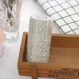 328 Feet Cotton Bakers Twine, Gold Metallic Wedding & Holiday Twine KINGLAKE