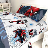 Jay Franco Kids Sheet Set with Fitted, Flat Sheets & Pillow Cover - Ultra-Soft Bedding with Pillowcase for Room Decor, White - Spiderman, 4 Piece Full Jay Franco