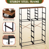 WLIVE 16 Drawers Dresser, Tall Dresser for Bedroom, Closet, Hallway, Storage Dresser Organizer unit, Large Dressers & Chests of Drawers with Fabric Bins, Rustic Brown Wood Grain Print WLIVE