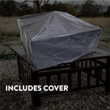 GasOne Fire Pit – 32-inch Outdoor Fire Pits – Metal Firepits for Outside Patio with Fireplace Screen – Elegant and Modern Fire Pit Table for Camping, Heating, Bonfire, Picnics - Outdoor Fire Pit Gas One