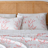 Great Bay Home Floral Full/Queen Quilt Set with Shams, Pink Floral Bedding Set, All-Season, Lightweight Bedspread. Reversible, Farmhouse Bedding. (Full/Queen, Sakura) Great Bay Home