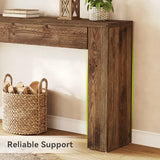 LITTLE TREE Sofa Table with 2 Drawers, 63 Inches Extra Long Console Table, Solid Wood Sofa Table Behind Couch, Large Entryway Hallway Foyer Tables for Living Room, Entrance, Rustic Brown LITTLE TREE