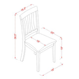 East West Furniture Antique Kitchen Dining Faux Leather Upholstered Wooden Chairs, Set of 2, Oak East West Furniture