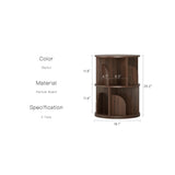 YOWOS Rotating Bookshelf, Small Corner Bookshelf for Small Space, 360 Display Floor Standing Bookcase Storage Rack, Wood Narrow Book Shelf Organizer for Bedroom, Living Room (Walnut, 2 Tiers) YOWOS