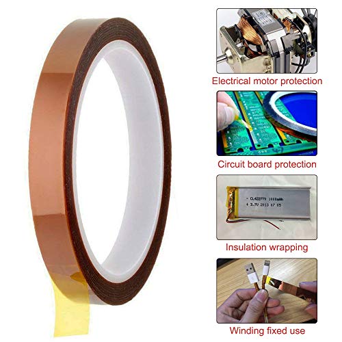 AFUNTA 12 PCS 12V 40W 620 Ceramic Cartridge Heater and NTC Thermistor 100K 3950 Fit 3D Printer & Heat High Temperature Resistant Adhesive Polyimide Tape for Electric Task - Red & White AFUNTA