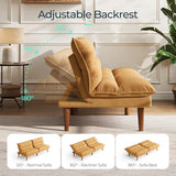 LINSY Futon Sofa Bed - 71 Inch Corduroy Futon Couch with Adjustable Backrest Convertible Folding Futons Sofa Couches for Small Spaces Living Rooms Apartment Office (Yellow) LINSY