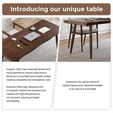 Sihtengxxhongs Modern Simple Style 55" Standing Desk Study Computer Desk - Black Metal Frame, Solid Wood Planks, for Home Office Bedroom Sihtengxxhongs