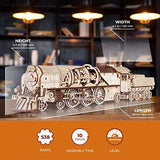 UGEARS 3D Puzzles for Adults - V-Express Steam Train with Tender Idea- 3D Wooden Puzzle Model Kits for Adults and Teens Building Kit Wooden Model Kits UGEARS