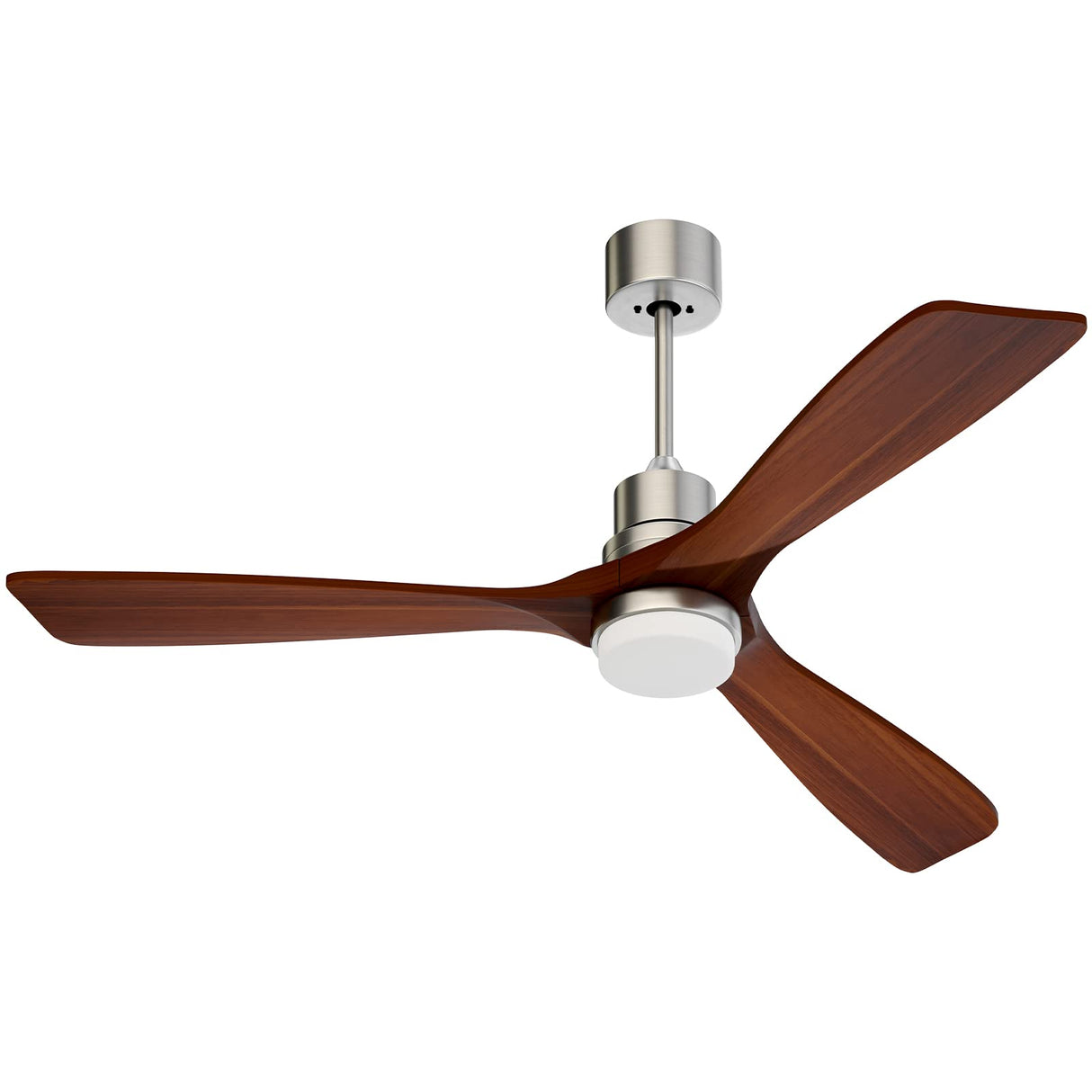 Obabala 52'' Ceiling Fan Outdoor Ceiling Fan with LED Light Remote Control for Patios Modern Ceiling Fan Reversible DC Motor and Brushed Nickel Obabala