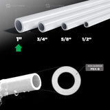 Pexflow PEX Potable Water Tubing - PFW-W1100 1 Inch X 100 Feet Tube Coil for Non-Barrier PEX-B Residential & Commercial Hot & Cold Water Plumbing Application (White) Supply Giant