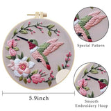 LB 3 Pack Hummingbird Flower Embroidery Kit for Beginners Funny Simple Beginner Embroidery Kit for Adults DIY Starter Kit with Embroidery Hoop Colorful Threads Tools Step by Step Instructions