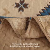 Dintszyayue Brown Boho Quilt Set Queen，3 Pieces Aztec Texture Bedspread Southwestern Coverlet Set Soft Lightweight Bed Cover for All Season Microfiber Bedding with 2 Pillowcases(Brown,96"x90") Dintszyayue