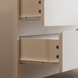 WOODTIME 78.7" H Display Storage Cabinet with Tempered Glass Doors & 3-Color Light, Wooden Curio Cabinet Bookcase Bookshelf with 4-Tier Shelves & 2 Drawers for Home Office Living Room Salon, White WOODTIME