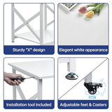 Fannova 23.6 x 23.6 Inches Large Printer Stand, 2 Tier Square Printer Table with Storage Shelf for Home Office, Multi-use Rolling Cart with Wheels for Laser Printer, 3D Printer and Mini Fridge - White Fannova