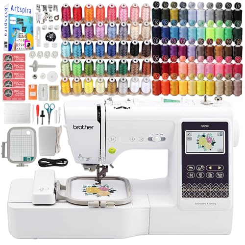 Brother SE700 Embroidery & Sewing Machine with 90 Spools, Artspira Software & Accessories