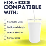 TahoeBay Iced Coffee Cold Cup Sleeve (4-Pack) Reusable Blank Neoprene Insulator Drink Sleeves 22oz - 24oz Beverage Holder for Vinyl Sublimation fits Dunkin' Medium and Starbucks Venti (White) TahoeBay