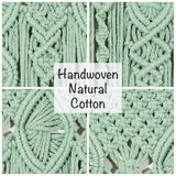 Macrakido - Premium 4mm Thick Macrame Door Curtain - Handcrafted Light Sage Green Boho Room Divider - Extra Dense Privacy Screen - Doorway Hanging Decor 40" x 80" Macrakido