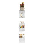 Furinno Rossi 5-Tier Wall Mount Floating Radial Corner Shelf, White Furinno