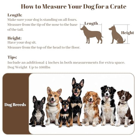 Dog Crate Furniture with Cushion for Large Dogs, 36" Indoor Wooden Dog Kennel with 270° Swivel Door, 360° Rotating Feeder, Decorative Heavy Duty Dog House with Double Locks & Bowls, Rustic Brown TBWIND