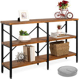 Best Choice Products Large Console Table, 3-Tier 55in Rustic, Industrial Sofa Table Storage for Living Room, Entryway, Foyer, Hallway w/EVA Non-Scratch Feet, Steel Frame - Brown Best Choice Products