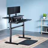 Stand Steady Tranzendesk | 55 Inch Dual Level Standing Desk with Shelf | Easy Crank Height Adjustable Sit to Stand Desk | Stand Up Workstation with Monitor Riser for Home & Office (55in / Black) Stand Steady