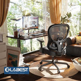 ELABEST Ergonomic Office Chair,Home Desk Chair with Mesh Back,Adjustable Lumbar Support,Built-in Springs Wide Seat,Executive Task Chair with 3-D Big Armrests,Tilt Function,Computer Desk Chair ELABEST