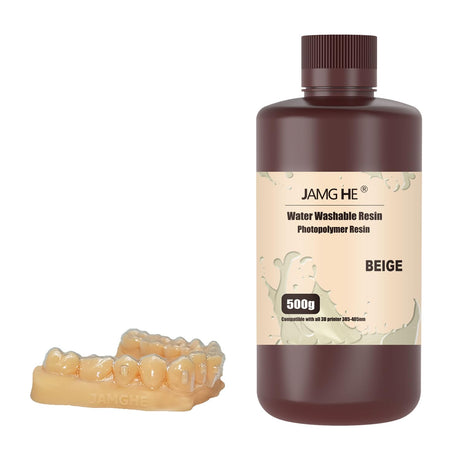 JAMG HE Rapid UV-Curing Resin 405nm, Dental Model Resin for Orthodontic Brace Water Washable with Lower Shrinkage & High Presicion Beige 500G… JAMG HE