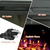 23" Electric Fireplaces Inserts, Recessed Fireplace Heater with Thermostat, 5 Flame&Fuel Bed Brightness,Timer VINEMOUNT