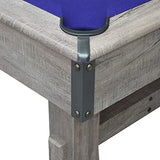 Hathaway Logan 7-ft Pool Table Combo Set with Benches - Rustic Gray with Blue Felt, Barnwood Hathaway