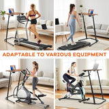 HOMELYM Treadmill Desk, Small Standing Desk for Walking Pad, 30-47 Inch Adjustable Height Walking Pad Stand for Treadmill, Portable Standing Table for Bike and Home Office Work - Brown HOMELYM