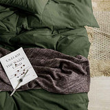 ETDIFFE California King Duvet Cover, 3pc Soft Farmhouse Cal King Size Bedding Comforter Cover Set, 1 Lightweight Cali King Microfiber Duvet Cover and 2 Pillowcases for Women Men, Dark Olive Green ETDIFFE