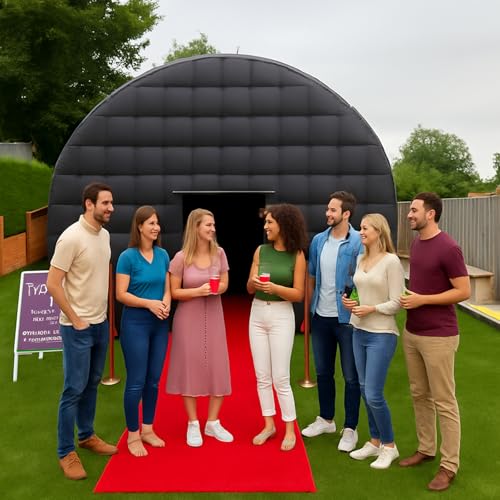 15x15x14FT Large Black Inflatable Tent Includes Blower Square Gazebo Event Room Large Inflatable Party Tent for Backyard,Outdoor EventsParties, Shows, Events, and Commercial Use xmaybang