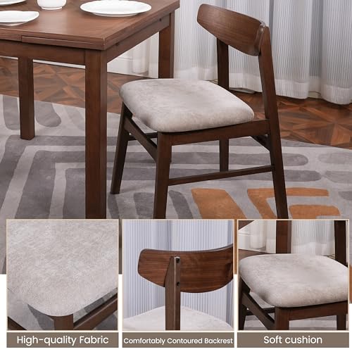 CONSDAN Extendable Dining Table Set(Table Only), Solid Hardwood Structure – Space-Saving Design, Ideal for Compact Dining Space and Expands for Larger Dining Areas CONSDAN