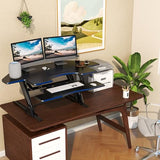 Lubvlook 47 inch Corner Standing Desk Converter, Height Adjustable Sit Stand Desk Riser, Black, GSD06T Lubvlook