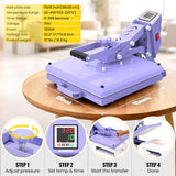 AKEYDIY15X15 Heat Press Machine Slide Out Clamshell for T-Shirts, Industrial-Quality T-Shirt Press, Vinyl Heat Press, Digital Sublimation for T Shirt, Pillows, Bag, Mats (Shirt Press_TFES) AKEYDIY