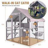 Cat House Outdoor Catio Extra Large Cat Enclosures with Waterproof Cover,Perfect for Cats Playpen GUTINNEEN