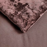 Fredsure Distressed Velvet Comforter Set, 5 Pieces Brown King, Distressed Velvet Face and Brushed Microfiber Reverse Fredsure
