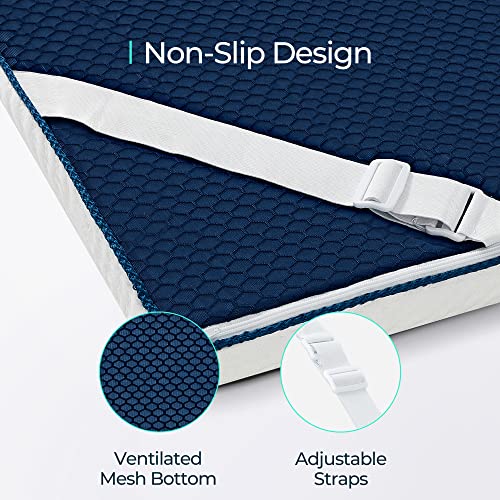LINSY LIVING 3 Inches Twin Memory Foam Mattress Topper, Cooling Gel-Infused Swirl Memory Foam, Soft Bed Topper with Tencel™ Cover, CertiPUR-US and Oeko-TEX Certified, 74" L * 38" W * 3" H LINSY LIVING