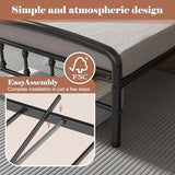 Blbeed Metal Twin Bed Frames,1500 Lbs Heavy Duty Bed Frames with Headboard,Noise-Free Design & 12" Underbed Storage,No Box Spring Needed/Tool-Free Assembly Blbeed