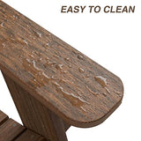 ACUEL Adirondack Chair Outdoor, Oversized Patio Chair Poly Lumber, Weather Resistant & Heavy Duty, Fire Pits Chair for Porch, Poolside, Lawn, Backyard and Garden, 350lbs Capacity (Light Brown) ACUEL