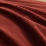 BESTOUCH Duvet Cover Set 100% Washed Cotton Linen Feel Super Soft Comfortable Chic Lightweight 3 PCs Home Bedding Set Solid Fired Brick Red Full/Double BESTOUCH