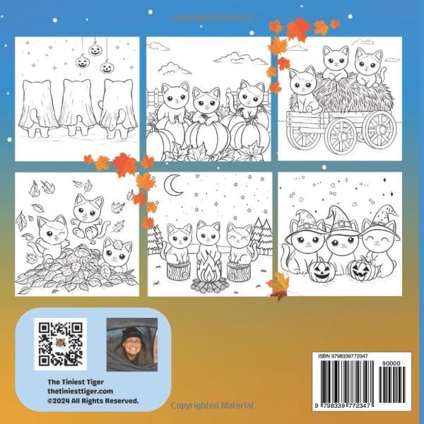 Fall Feline Fun: Cozy and Cute Cat Coloring Book For Adults and Teens: Bold and Easy Coloring Pages for Adults and Teens WoodArtSupply